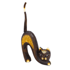 Кошка Хвост трубой 33 см роспись мазками коричневая албезия