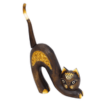 Кошка Хвост трубой 28 см роспись мазками коричневая албезия