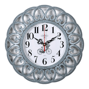 Часы настенные Ажур Велосипед 30 см серый с белым корпус