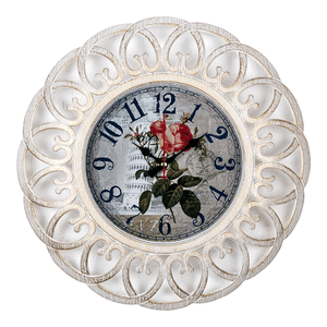 Часы настенные Ажур Италия 30 см белый с золотом корпус