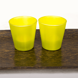 Свечи в стакане Набор 2 шт 6 см желтые