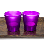 Свечи в стакане Набор 2 шт 6 см фиолетовые