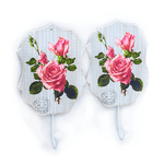 Настенные декоративные крючки Винтаж Розы розовые Набор 2 шт 22 см