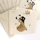 Приглашение на свадьбу с конвертом Набор 25 шт 15х15 см Винтажный микс