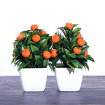 Искусственное растение 2 шт Мандарин 18 см квадратный горшок