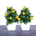 Искусственное растение 2 шт Лимон 18 см квадратный горшок