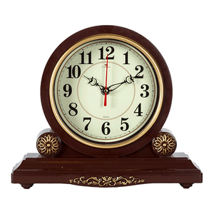 Часы каминные 30х26 см коричневые с золотом