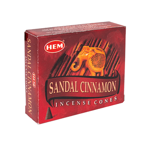 Благовония HEM конусы Сандал Корица Sandal Cinnamon 10 конусов