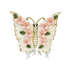 Бабочка Ажур с розовыми Цветами на подставке 13х11 см белая фарфор
