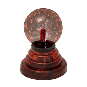 Светильник Плазма Шар 14 см красная подставка