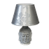 Светильник настольный Лицо Будды 40 см серый потертый абажур серебро