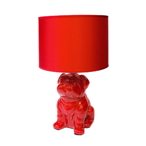 Светильник настольный Бульдог 36 см красный