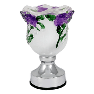 Аромалампа Розы 18 см сенсор цветы фиолетовые белая