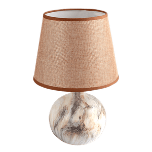 Лампа настольная Сфера 30 см под теплый мрамор абажур капучино