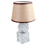 Лампа настольная Ромул 35 см под темный камень абажур капучино