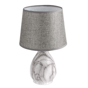 Лампа настольная Аврора 29 см под холодный мрамор абажур серый