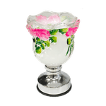 Аромалампа Розы 18 см сенсор цветы розовые белая