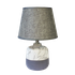 Светильник настольный Абсолют 33 см некондиция бело-серый под мрамор абажур серый керамика