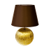 Светильник настольный Сфера 35 см золото абажур коричневый