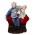 Куклы Дедушка с внучкой в кресле 31х36см