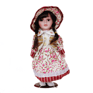 Кукла Леди Весна 32 см платье цветы белое бежевая жилетка в ассортименте