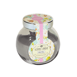 Свеча ароматическая в баночке 8 см Цитрусовый миск жемчужно-серая