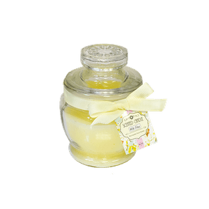 Свеча ароматическая в вазочке 10 см Ванильное мороженое кремовая