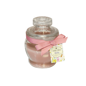 Свеча ароматическая в вазочке 10 см Лемонграсс розовая