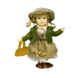 Кукла Маленькая леди 30 см темно-бежевое платье в клетку зеленый жилет в ассортименте