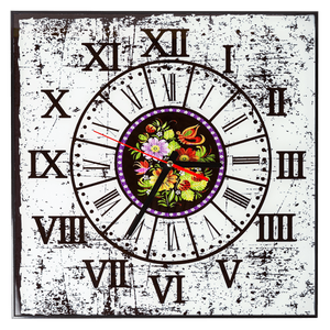 Часы Римские цифры 41х41 см белый фон