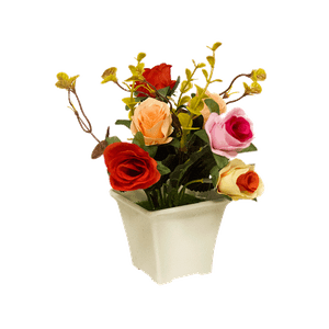 Цветы искусственные Букет роз 19 см розово-красные