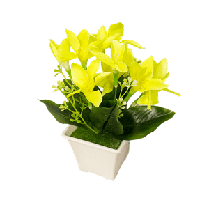 Цветы искусственные Лилии 19 см желтые