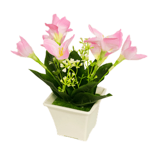 Букет декоративный Лилии 19 см нежно- розовый