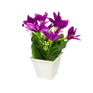 Букет декоративный Лилии 19 см пурпурный